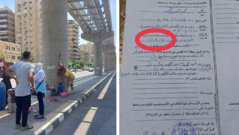 غرامة صادمة.. شاهد: معاقبة جزار مصري ذبح أضحية على عامود جسر معلق بمدينة نصر