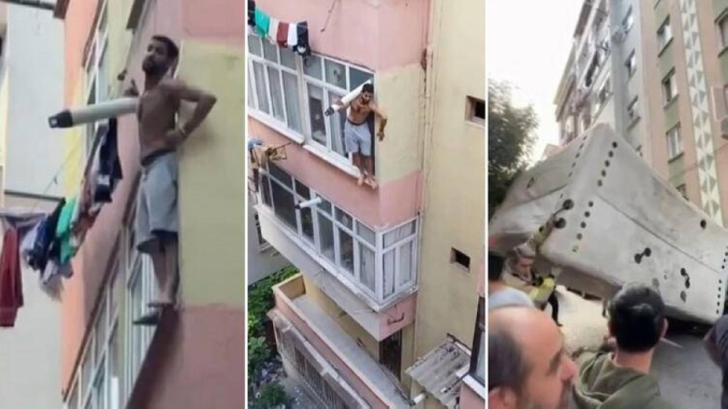 شاهد.. شاب تونسي يحاول الانتحار بإلقاء نفسه من الطابق الرابع في تركيا لسبب غريب