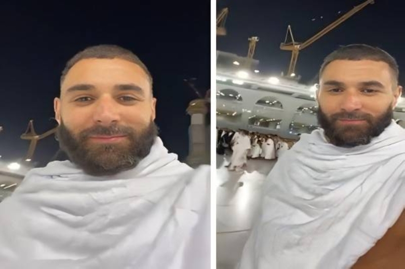 شاهد: لاعب الاتحاد "كريم بنزيما "ينشر  فيديو  أثناء تأديته مناسك العمرة