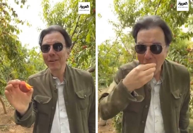 شاهد : مهندس زراعي فرنسي يعبر عن إعجابه بثمار الخوخ بالقصيم: "ألذ طعم أكله في حياتي"