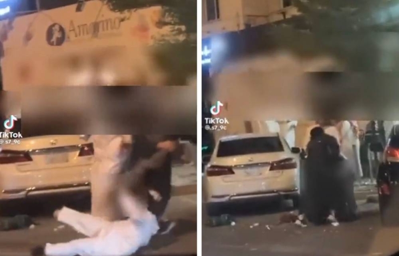 شاهد: بيان أمني بشأن مقطع فيديو متداول لمشاجرة فتاة مع  شاب في الرياض
