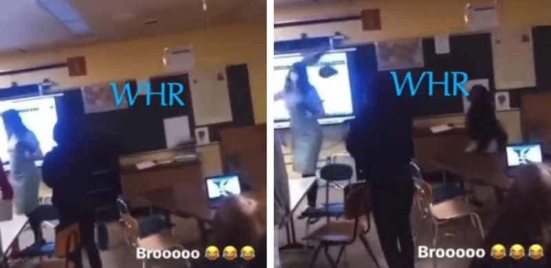 أمريكا.. شاهد: معلمة تفقد الوعي بعدما قذفتها طالبة بكرسي في رأسها داخل الفصل