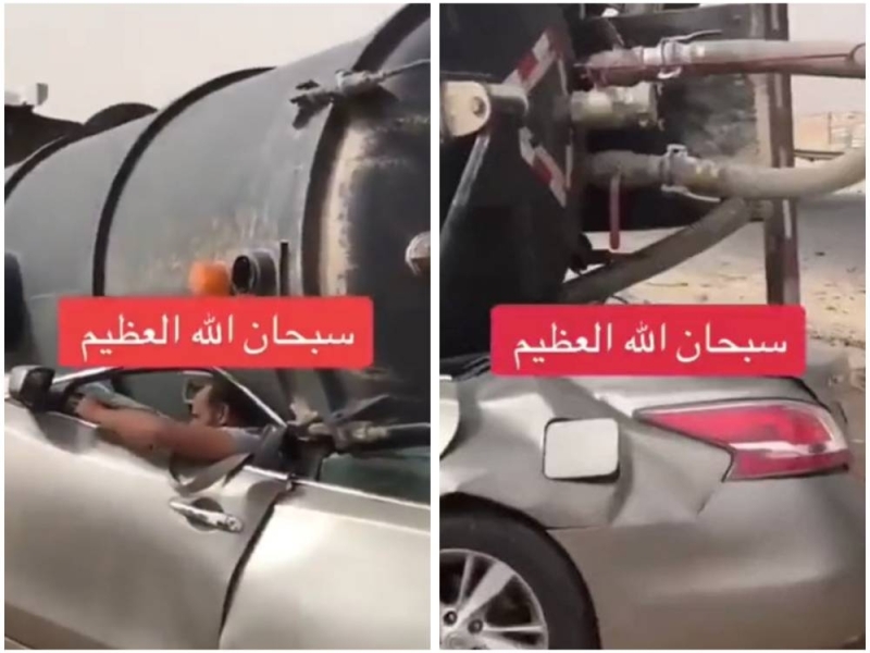 شاهد.. انقلاب شاحنة فوق سيارة على أحد طرق الكويت.. ومفاجأة بشأن قائد الأخيرة