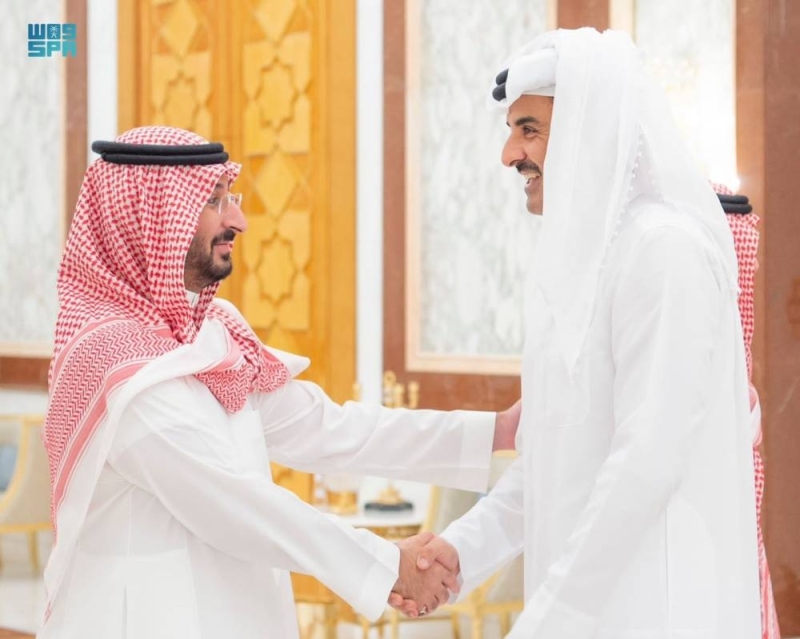 بالصور :ولي العهد‬⁩ و أمير قطر يبحثان العلاقات الثنائية وتطورات الأوضاع في غزة