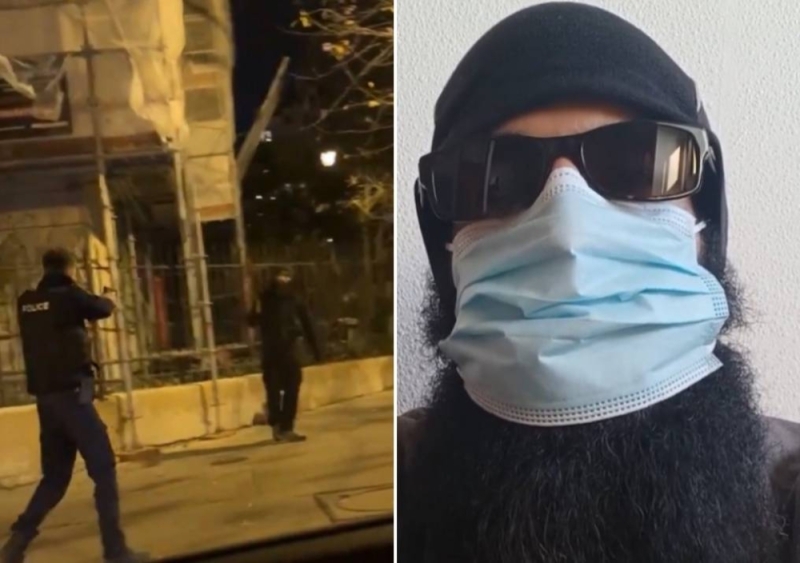 شاهد : لحظة القبض على إرهابي  فرنسي من أصول إيرانية قتل شخص بسكين ومطرقة في باريس