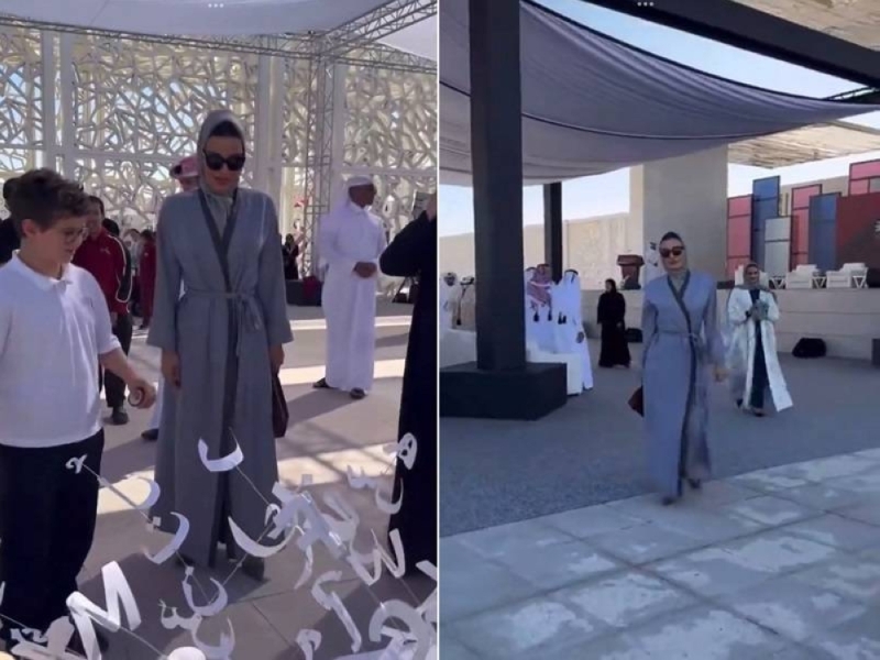 شاهد: أحدث ظهور للشيخة "موزة" والدة أمير قطر بفعاليات المدينة التعليمية بالدوحة
