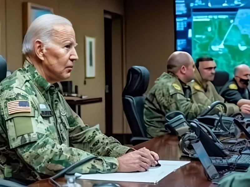 صورة متداولة  للرئيس الأميركي جو بايدن مرتديا لباسا عسكريا ..ماهي حقيقتها؟