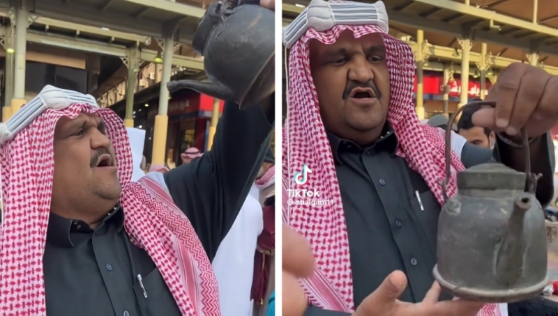 شاهد.. "شلقم" يحرج على إبريق نادر بسوق الزل في الرياض