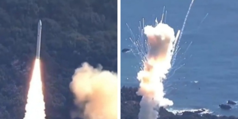 شاهد.. لحظة انفجار صاروخ "كايروس" الياباني بعد ثوان من إطلاقه