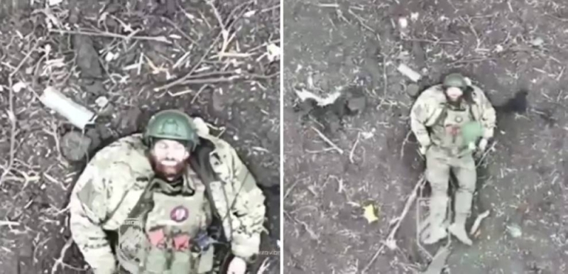 شاهد.. مفاجأة غريبة حدثت عندما ألقت طائرة درون أوكرانية قنبلة على جندي روسي مصاب ومغمى عليه