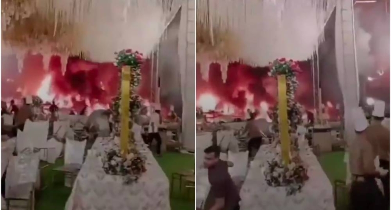 شاهد.. حريق هائل يلتهم حفل زفاف في فندق شهير بالهند.. والخسائر بملايين الدولارات