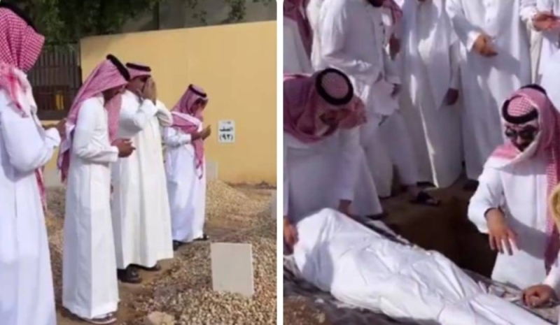شاهد.. لقطات من مراسم دفن الأمير  ‎"بدر بن عبدالمحسن" في مقبرة ‎العود بالرياض