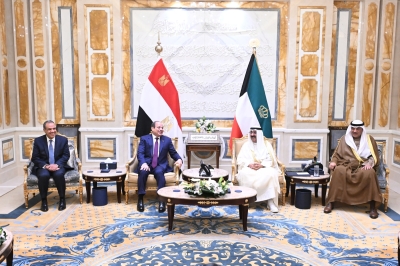 صاحب السمو والرئيس السيسي أثناء المباحثات الرسمية