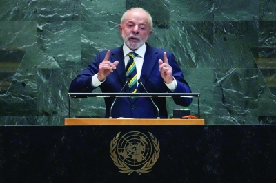 دا سيلفا متحدثاً أمام الجمعية العامة (أ ف ب)