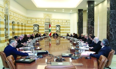 من اجتماع مجلس الوزراء في قصر بعبدا