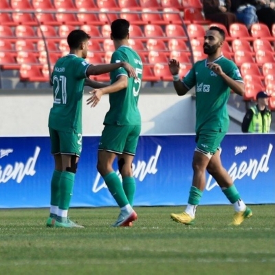 لاعبو العربي يحتفلون بهدف نصاري (الاتحاد الآسيوي)