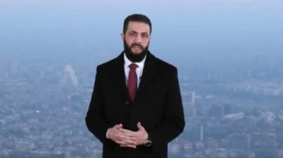 الشرع خلال كلمته المصورة