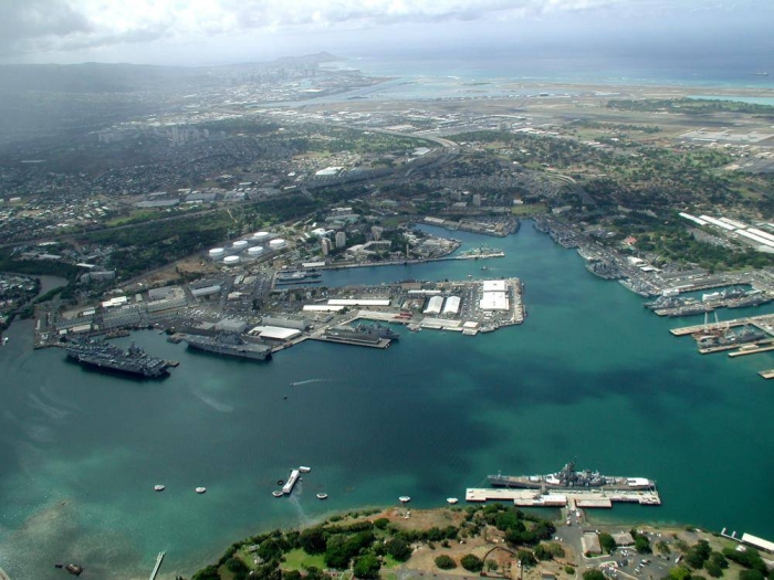 

Pearl Harbor, Hawaii (June 30, 2004) --  Ships from seven participating nations sit pierside at Pearl Harbor, Hawaii awaiting the start of the Rim of the Pacific (RIMPAC) 2004 exercise. RIMPAC is an international exercise that enhances joint cooperation and proficiency of maritime and air forces of Pacific Rim nations.  U. S. Navy photo by Photographer's Mate 2nd Class (NAC) John T. Parker