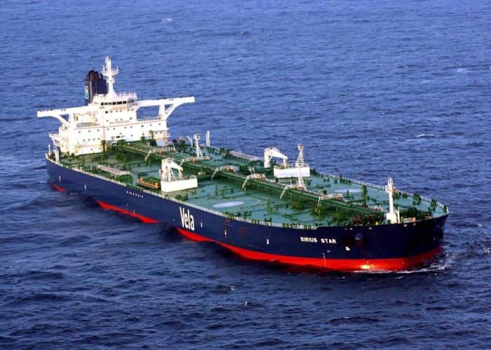 epa01594450 A handout image provided by the US Navy showing the Liberian-flagged oil tanker MV Sirius Star at anchor 19 November 2008 off the coast of Somalia. The Saudi-owned very large crude carrier that was hijacked by Somali pirates 15 November about 450 nautical miles off the coast of Kenya, has been freed, unconfirmed reports say 09 January 2009. No details are available as yet.  EPA/WILLIAM S. STEVENS/HO  EDITORIAL USE ONLY