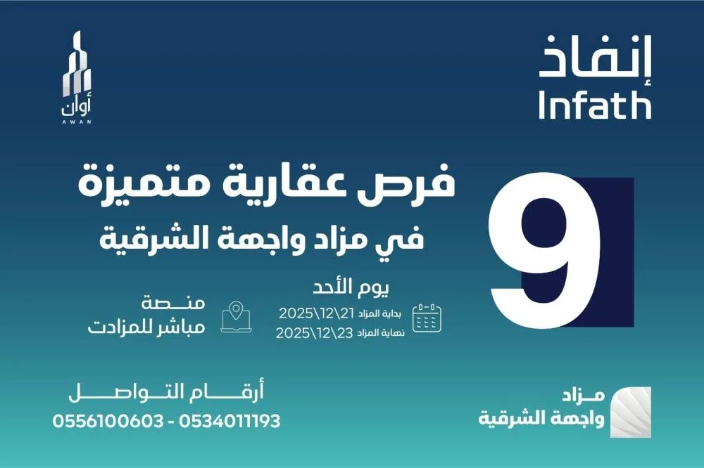 9 فرص عقارية بمزاد واجهة الشرقية العلني الإلكتروني 2 1213704