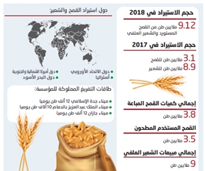9 ملايين طن لتأمين الاحتياجات من القمح والشعير الم