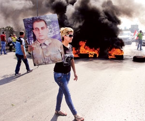 أهالي المخطوفين يتظاهرون وسط بيروت