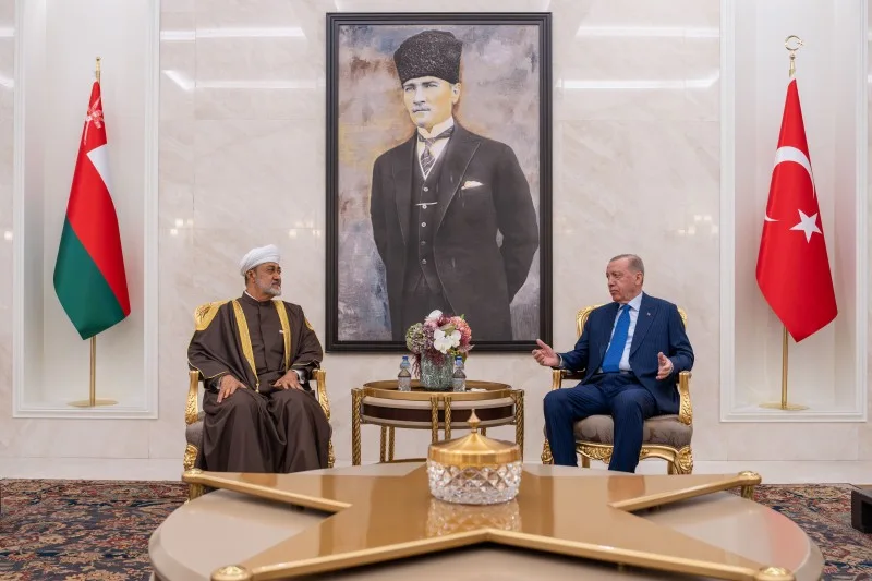 جلالة السلطان والرئيس التركي يبحثان تعزيز علاقات الصداقة التاريخية بين البلدين وجوانب التعاون والاستثمار