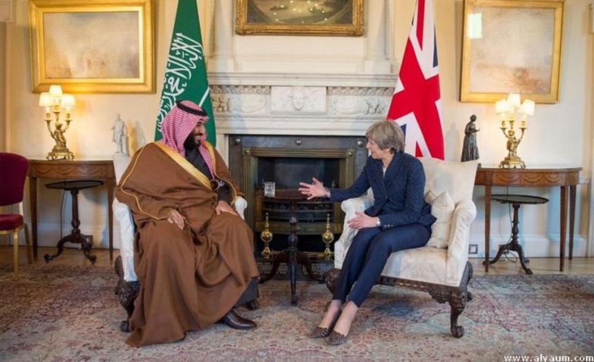 ولي العهد ورئيسة وزراء بريطانيا يعقدان لقاء ثنائياً واجتماعاً موسعًا