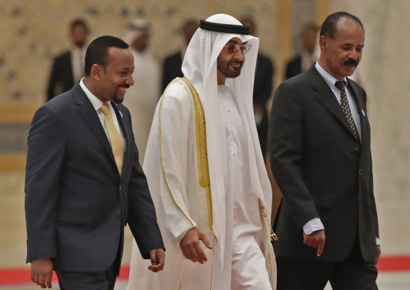 قمة ثلاثية بين ولي عهد أبوظبي ورئيس أريتريا ورئيس وزراء أثيوبيا في أبوظبي
