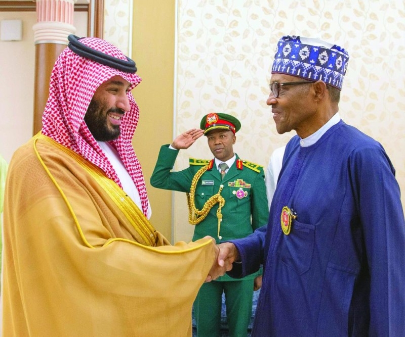 ولي العهد يستعرض القضايا الإقليمية مع رئيس نيجيريا