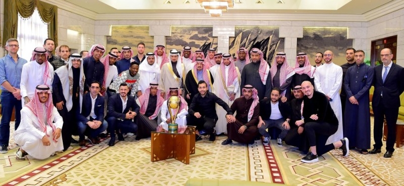 أمير الرياض يستقبل رئيس وأعضاء نادي النصر