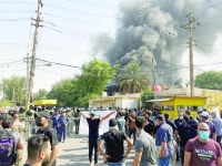 ميليشيات إيران تحرق مقر الحزب الديمقراطي الكردستاني ببغداد