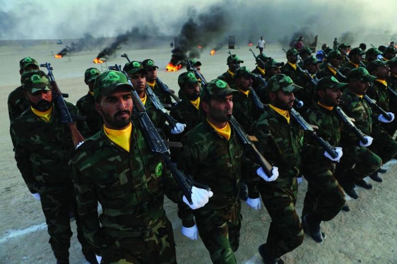 
عناصر قوات الحشد الشعبي خلال عمليات التدريب (أ ب)