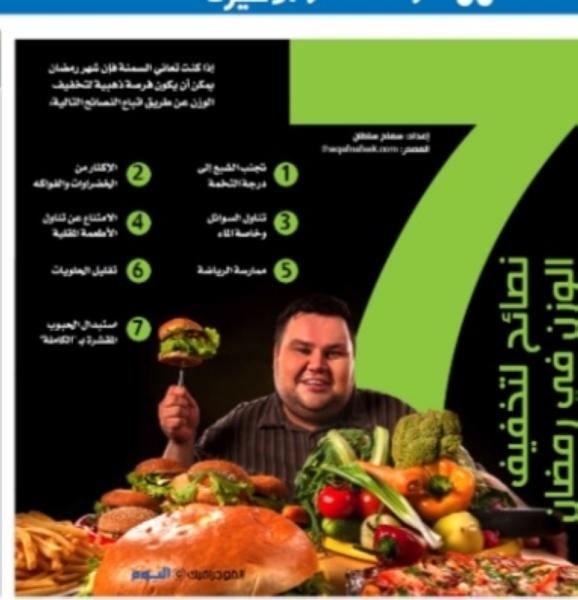 7 نصائح لتخفيف الوزن في رمضان