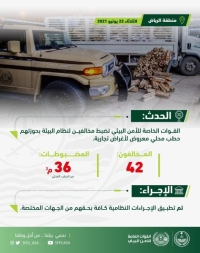 ضبط 42 مخالفا بحوزتهم حطب محلي في الرياض