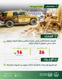 ضبط 26 مخالفا بحوزتهم حطب محلي في الرياض