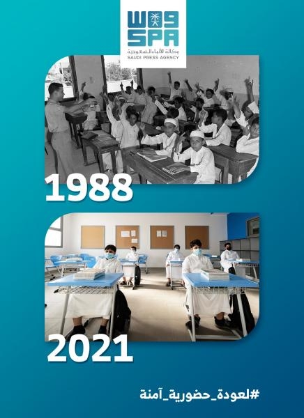 صورة لعودة الطلاب لمقاعد الدراسة تجمع بين عامي 1988 و2021
