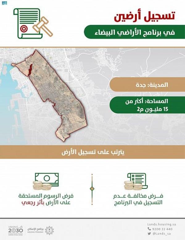 «الأراضي البيضاء»: تسجيل أرضين بمساحة 15,3 مليون م2 في جدة