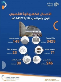 «السعودية للكهرباء»: أحمال يوم العيد 246 ميجاوات .. واستقرار كامل للخدمة