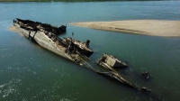 اكتشاف هياكل سفن حربية في نهر الدانوب بعد انخفاض منسوبه