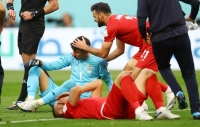 حارس إيران ضحية أول إصابة دامية في كأس العالم 2022
