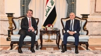  الرئيس العراقي مستقبلًا رئيس حكومة إقليم كردستان العراق - شبكة kurdistan24