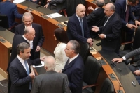 النواب ستريدا وأشرف ريفي وميشال معوض داخل البرلمان - اليوم