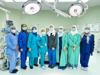 الفريق الطبي الذي أجرى عملية التوليد في مستشفى الولادة والأطفال بالدمام - اليوم 