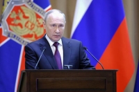 الرئيس الروسي يلقي كلمة خلال اجتماع موسع لمجلس إدارة جهاز الأمن الفيدرالي - د ب أ