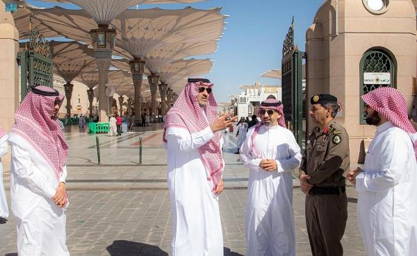 أمير المدينة المنورة يتفقد استعدادات المسجد النبوي لرمضان