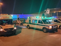 طائرة إخلاء طبي نقلت المرضى الثلاثة إلى المملكة - حساب سفارة المملكة لدى الكويت على تويتر