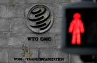 شعار منظمة التجارة العالمية في جنيف - رويترز