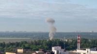 مشهد انفجار في موسكو نتيجة طائرة مسيرة- رويترز