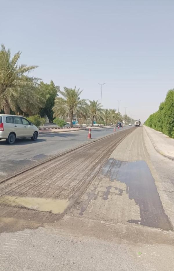  البدء بأعمال الصيانة في طريق الملك عبد الله وحي العزيزية- اليوم